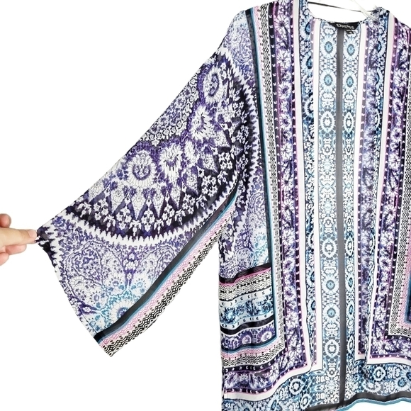 EXPRESS bohemian boho lightweight open front kimono - Picture 2 of 5